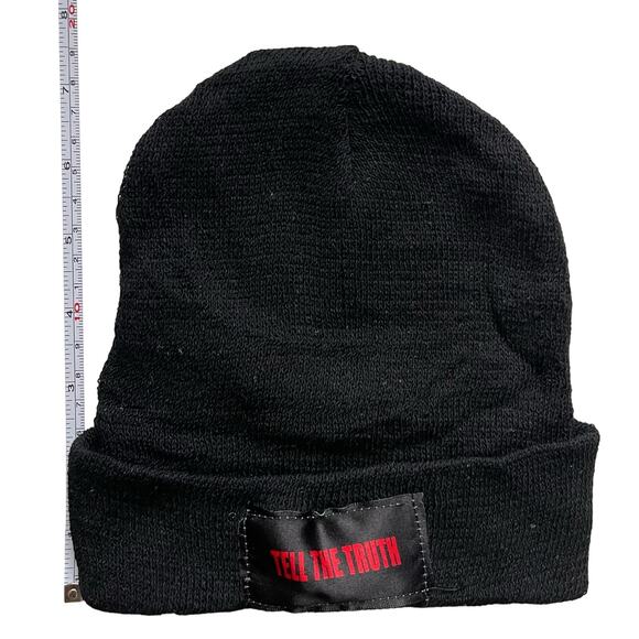 Tell The Truth Beanie Hat Red Logo Black As Seen On Selling Sunset Knit NWOT - Picture 4 of 4
